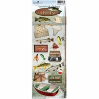 Paper House Productions - Fishing Collection - Cardstock Stickers - Gone Fishin'