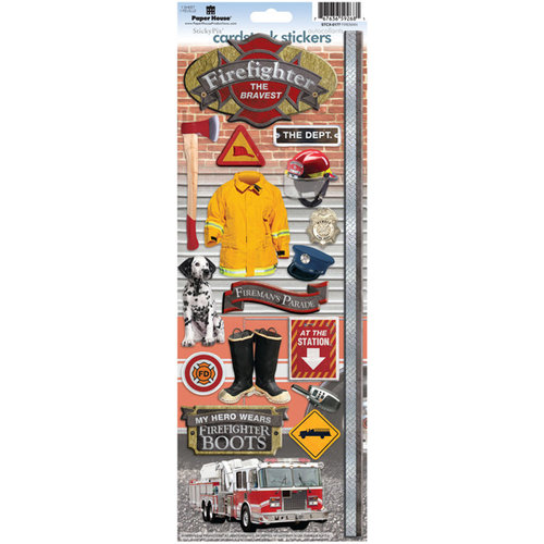 Paper House Productions - Heritage and Heroes Collection - Cardstock Stickers - Firefighter