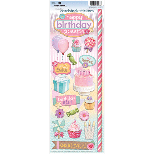Paper House Productions - Birthday Girl Collection - Cardstock Stickers - Sweet Birthday Girl