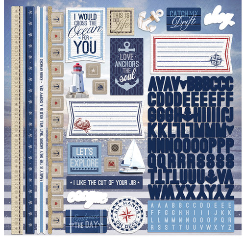Paper House Productions - Nautical Collection - 12 x 12 Cardstock Stickers