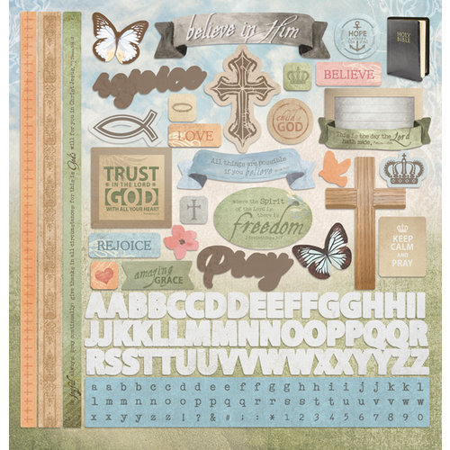 Paper House Productions - Faith Collection - 12 x 12 Cardstock Stickers