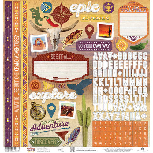 Paper House Productions - Southwest Adventure Collection - 12 x 12 Cardstock Stickers