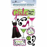 Paper House Productions - Girl's Night Out Collection - 3 Dimensional Cardstock Stickers with Epoxy Bling Glitter and Glossy Accents - Girl's Night Out