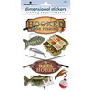 Paper House Productions - Fishing Collection - 3 Dimensional Cardstock Stickers with Foil and Glossy Accents - Fishing