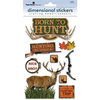 Paper House Productions - Hunting Collection - 3 Dimensional Cardstock Stickers with Foil and Glitter Accents - Born to Hunt
