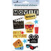 Paper House Productions - Movies Collection - 3 Dimensional Cardstock Stickers with Glitter and Glossy Accents - Movie Night