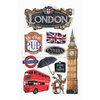 Paper House Productions - London Collection - 3 Dimensional Cardstock Stickers with Bling Foil and Glitter Accents - London