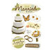 Paper House Productions - Just Married Collection - 3 Dimensional Cardstock Stickers with Bling Foil and Glitter Accents - Just Married