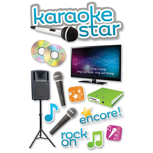 Paper House Productions - 3 Dimensional Cardstock Stickers - Karaoke