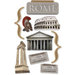 Paper House Productions - Rome Collection - 3 Dimensional Chipboard Stickers - Rome