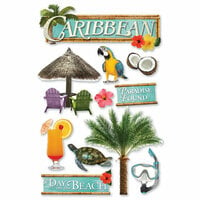 Paper House Productions - Caribbean Collection - 3 Dimensional Cardstock Stickers - Caribbean