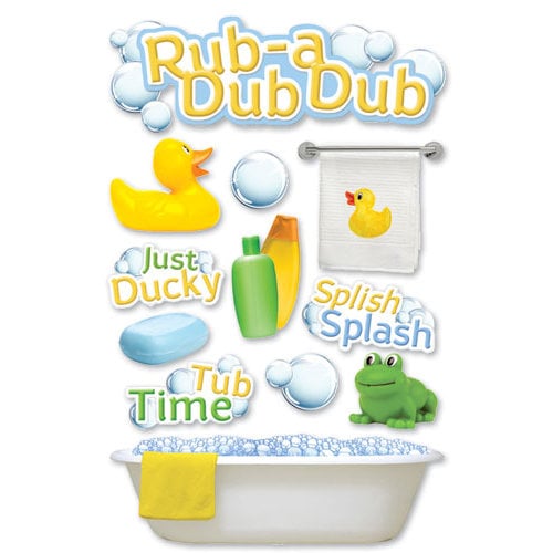 Paper House Productions - 3 Dimensional Cardstock Stickers - Rub a Dub Dub