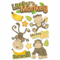 Paper House Productions - 3 Dimensional Cardstock Stickers - Little Monkey