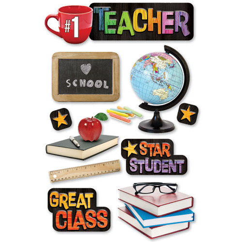 Paper House Productions - School Collection - 3 Dimensional Cardstock Stickers - Teacher