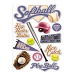 Paper House Productions - Softball Collection - 3 Dimensional Cardstock Stickers - Softball