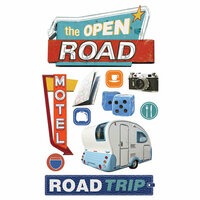 Paper House Productions - 3 Dimensional Cardstock Stickers - Road Trip