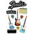 Paper House Productions - Rock Star Collection - 3 Dimensional Cardstock Stickers - Fender Guitars