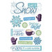 Paper House Productions - 3 Dimensional Cardstock Stickers with Glitter and Jewel Accents - Let it Snow