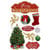 Paper House Productions - 3 Dimensional Cardstock Stickers with Foil Gem and Glitter Accents - Merry Christmas