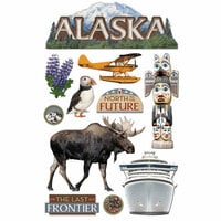 Paper House Productions - Alaska Collection - 3 Dimensional Cardstock Stickers with Foil and Glitter Accents - Alaska