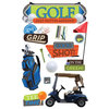 Paper House Productions - 3 Dimensional Cardstock Stickers with Foil and Glossy Accents - Golf