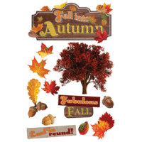 Paper House Productions - 3 Dimensional Cardstock Stickers with Foil Glitter and Jewel Accents - Fall into Autumn
