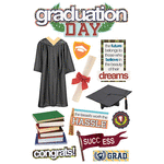 Paper House Productions - 3 Dimensional Stickers with Glitter and Jewel Accents  - Graduation Day