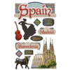 Paper House Productions - 3 Dimensional Stickers  with Glitter and Jewel Accents - Spain