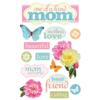 Paper House Productions - 3 Dimensional Stickers with Glitter and Jewel Accents  - Mom