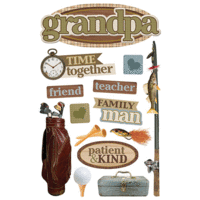 Paper House Productions - 3 Dimensional Stickers with Epoxy and Foil Accents - Grandpa