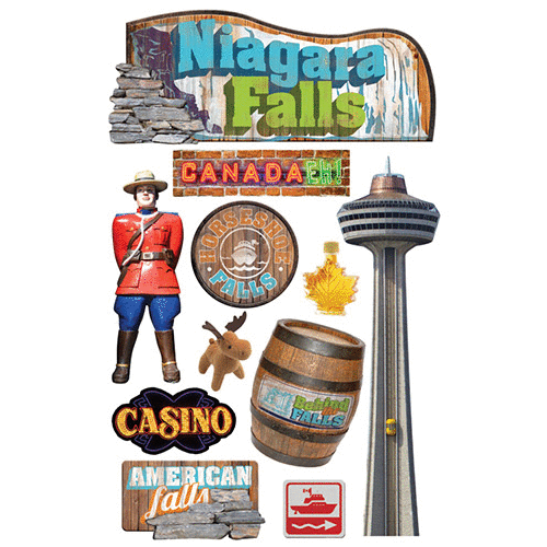 Paper House Productions - 3 Dimensional Stickers with Epoxy Foil and Glitter Accents - Niagara Falls