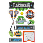 Paper House Productions - 3 Dimensional Stickers with Foil and Netting Accents - Lacrosse