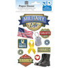 Paper House Productions - 3 Dimensional Stickers with Foil Accents - Military Life