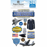 Paper House Productions - 3 Dimensional Stickers with Foil Accents - Air Force