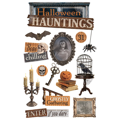 Paper House Productions - 3 Dimensional Stickers with Glitter and Epoxy Accents - Halloween Hauntings