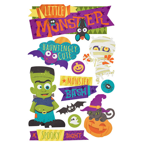 Paper House Productions - 3 Dimensional Stickers with Glitter Accents - Halloween Monster