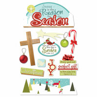 Paper House Productions - Christmas - 3 Dimensional Stickers with glitter accents - Reason for the Season