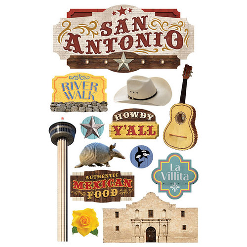 Paper House Productions - 3 Dimensional Cardstock Stickers - San Antonio
