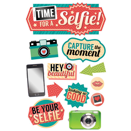 Paper House Productions - 3 Dimensional Cardstock Stickers - Time for a Selfie