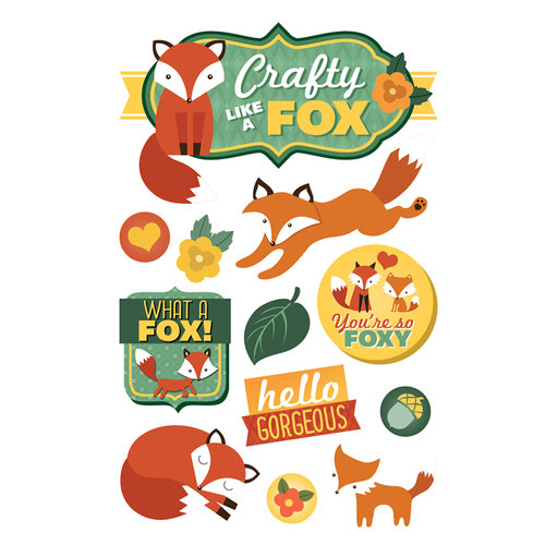 Paper House Productions - 3 Dimensional Cardstock Stickers - Crafty Like a Fox