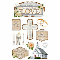 Paper House Productions - 3 Dimensional Cardstock Stickers - Greatest is Love