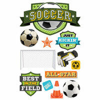 Paper House Productions - All Star Collection - Soccer - 3 Dimensional Cardstock Stickers - Champ
