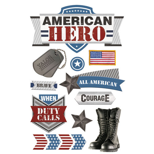 Paper House Productions - 3 Dimensional Layered Stickers - American Hero 2