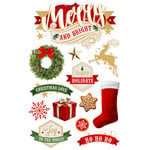 Paper House Productions - Christmas - 3 Dimensional Cardstock Stickers - Merry and Bright