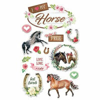 Paper House Productions - 3 Dimensional Stickers - I Love My Horse