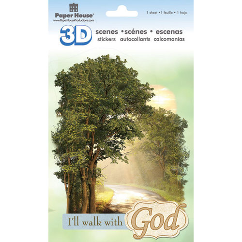 Paper House Productions - 3D Scenes - 3 Dimensional Cardstock Stickers with Foil and Glitter Accents - Walk With God