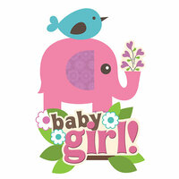 Paper House Productions - 3 Dimensional Stickers with Glitter Accents - Baby Girl Scene