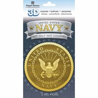 Paper House Productions - 3 Dimensional Cardstock Stickers - Navy Emblem