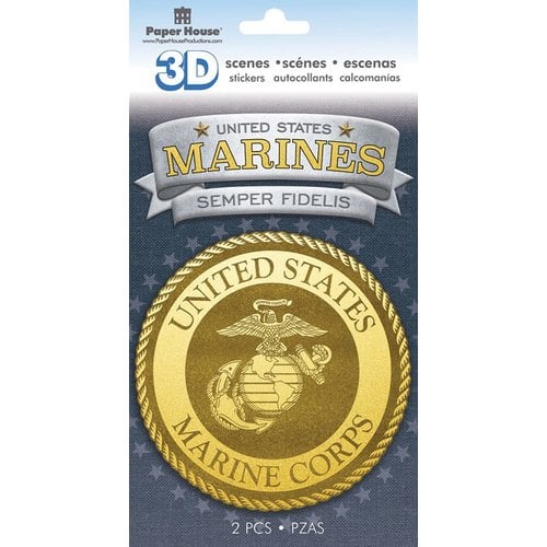 Paper House Productions - 3 Dimensional Cardstock Stickers - Marines Emblem