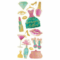 Paper House Productions - StickyPix - Faux Enamel Stickers - Glam Fashion with Foil Accents